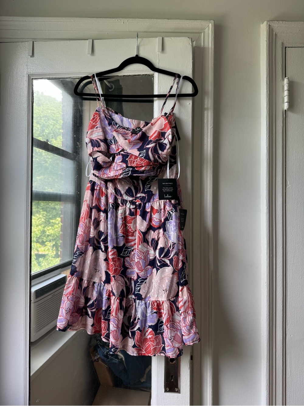 Lulu's Navy Floral Ruffle Sundress - Pink & Lavender Bloom